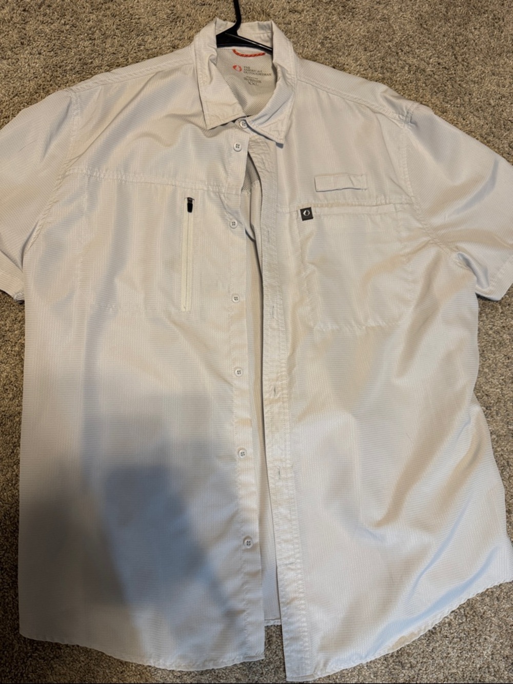 Polygrid ultra light Men's crème color Short-Sleeve Fishing Button-Down Shirt